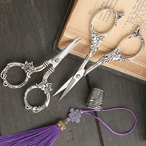 2 Pairs Embroidery Scissors Set, Sewing Scissors Sharp Tip Stainle...