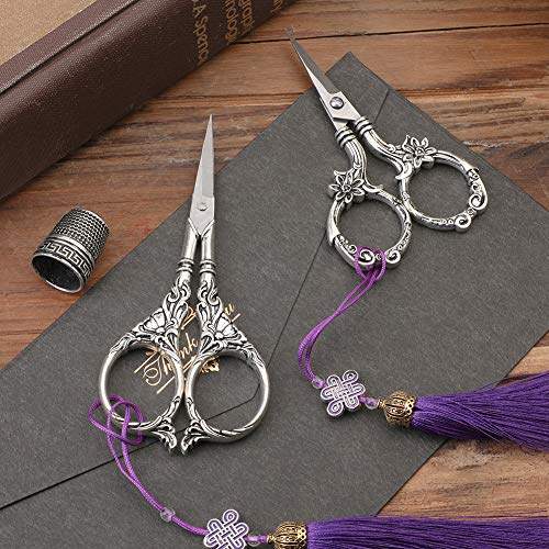 2 Pairs Embroidery Scissors Set, Sewing Scissors Sharp Tip Stainle...