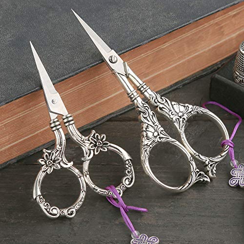 2 Pairs Embroidery Scissors Set, Sewing Scissors Sharp Tip Stainle...