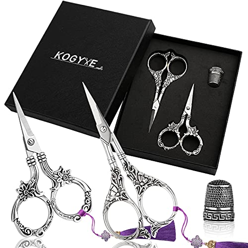 2 Pairs Embroidery Scissors Set, Sewing Scissors Sharp Tip Stainle...