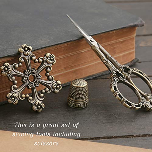 3 Pairs Vintage European Style Stainless Steel Precision Scissors,...