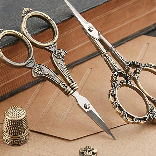 3 Pairs Vintage European Style Stainless Steel Precision Scissors,...