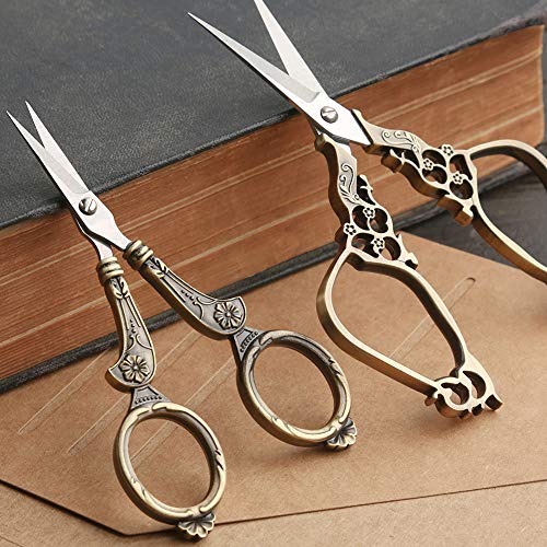 3 Pairs Vintage European Style Stainless Steel Precision Scissors,...