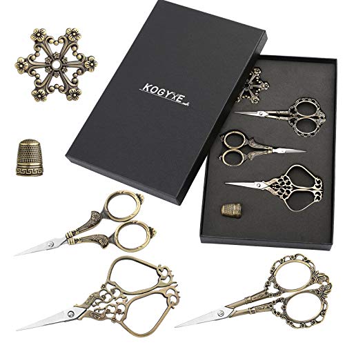 3 Pairs Vintage European Style Stainless Steel Precision Scissors,...