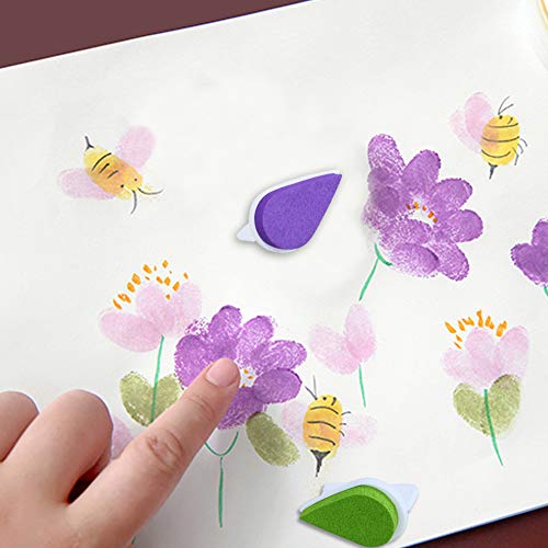 8 Color Craft Rainbow Finger Ink Pads Stamps, Small Rubber Stamp I...