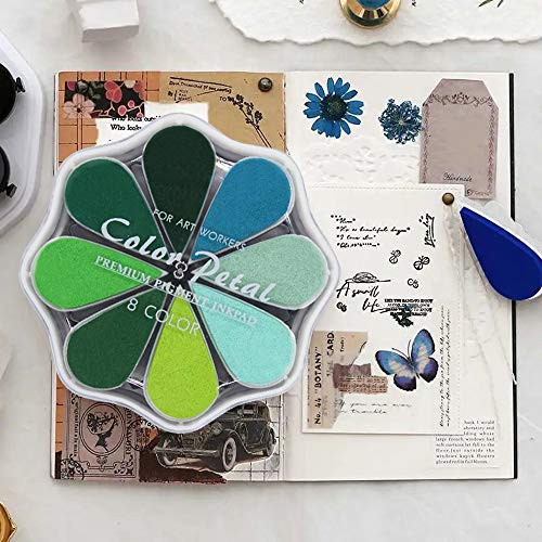 8 Color Craft Rainbow Finger Ink Pads Stamps, Small Rubber Stamp I...
