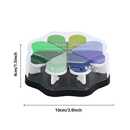 8 Color Craft Rainbow Finger Ink Pads Stamps, Small Rubber Stamp I...