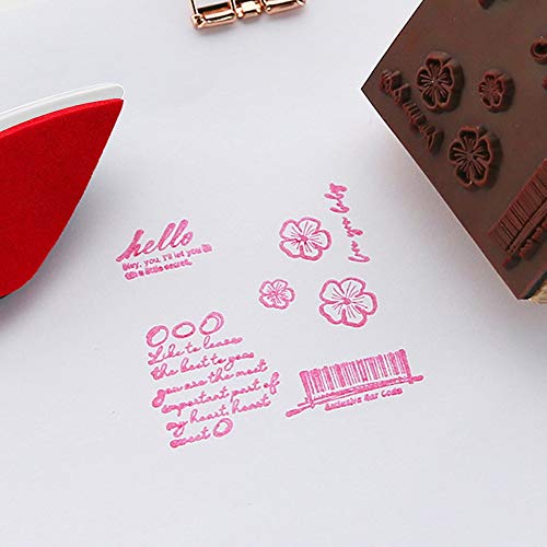 8 Color Craft Rainbow Finger Ink Pads Stamps, Small Rubber Stamp I...