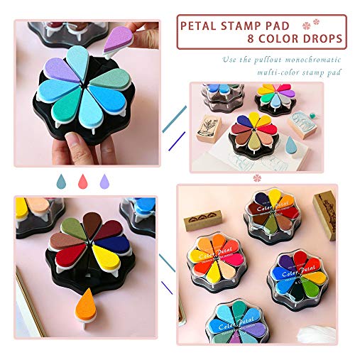 8 Colors Petal Point Craft Ink Pad Stamps Partner DIY Color, Finge...