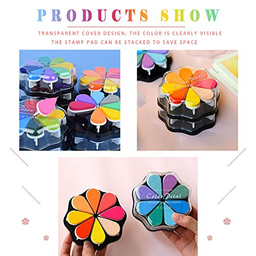 8 Colors Petal Point Craft Ink Pad Stamps Partner DIY Color, Finge...