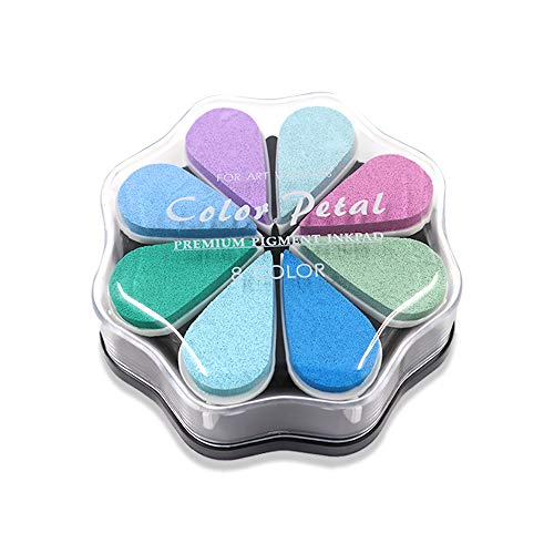 8 Colors Petal Point Craft Ink Pad Stamps Partner DIY Color, Finge...