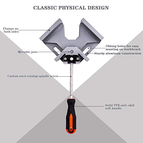 Angle Clamp 90 Degree Clamps For Woodworking,Swing Jaw, Adjustable...