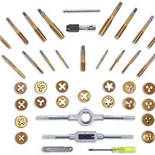 BeHappy 40 PCS Tap and Die Set, Metric Tap and Die Set Titanium Co...