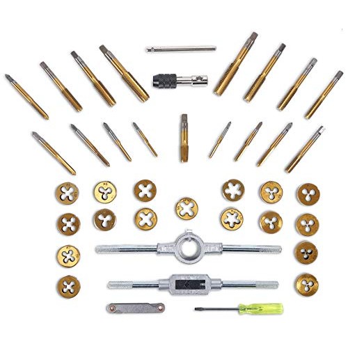BeHappy 40 PCS Tap and Die Set, Metric Tap and Die Set Titanium Co...