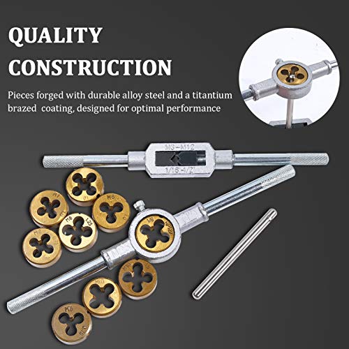 BeHappy 40 PCS Tap and Die Set, Metric Tap and Die Set Titanium Co...