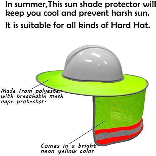 Hard Hat Sun Shield,Hat Sun Neck Shield Full Brim Sunshade,USQIYU ...