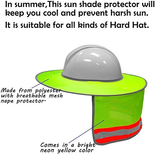 Hard Hat Sun Shield,Hat Sun Neck Shield Full Brim Sunshade,USQIYU ...