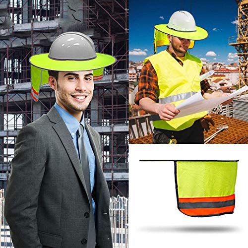 Hard Hat Sun Shield,Hat Sun Neck Shield Full Brim Sunshade,USQIYU ...