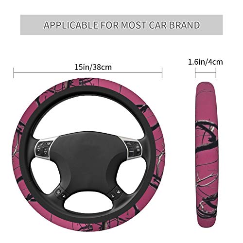 N\ A Steering Wheel Cover Pink Camo Car Boat SUV Universal 14.5 15...