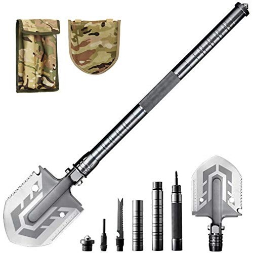 Ultimate Survival Tool 23 in 1 Multi-Purpose Folding Military Shov...