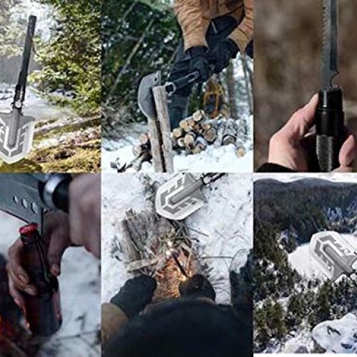 Ultimate Survival Tool 23 in 1 Multi-Purpose Folding Military Shov...