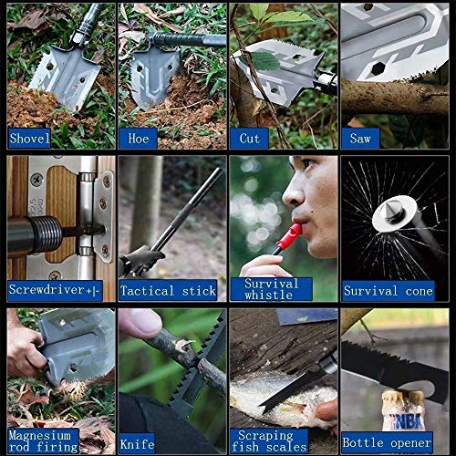 Ultimate Survival Tool 23 in 1 Multi-Purpose Folding Military Shov...