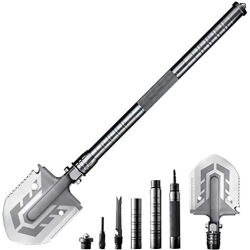 Ultimate Survival Tool 23 in 1 Multi-Purpose Folding Military Shov...