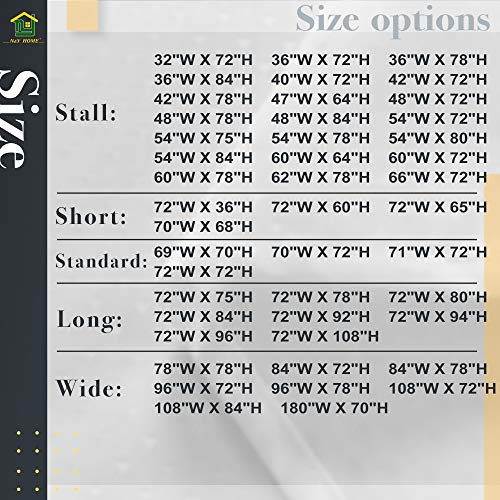 N&Y HOME Fabric Shower Curtain or Liner 36 x 72 Inches Bath Stall ...