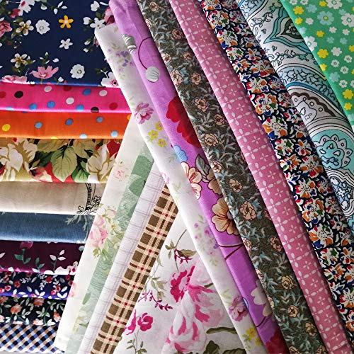 8 x 8 50 PCS 100% Cotton Fat Quarters Fabric Bundles for Quiltin...
