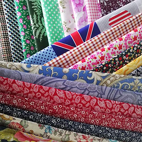 8 x 8 50 PCS 100% Cotton Fat Quarters Fabric Bundles for Quiltin...