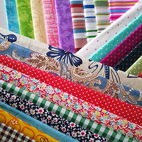8 x 8 50 PCS 100% Cotton Fat Quarters Fabric Bundles for Quiltin...