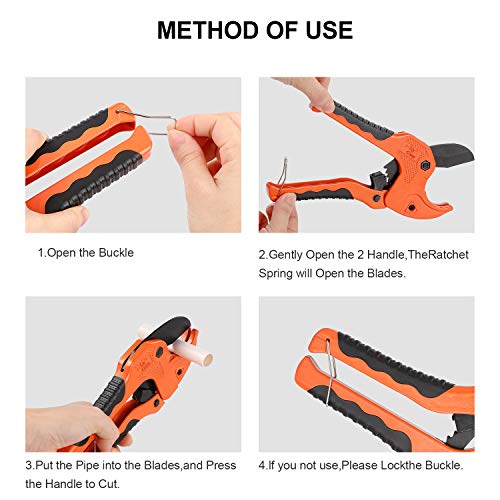 Ratchet Tube Cutter for CPVC PEX PPR Plastic Pipe Fast Pipe Cuttin...