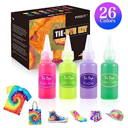 Tie Dye Kit 26 Colors - Fabric Dye Power Tulip Tie Dye for Clothes...