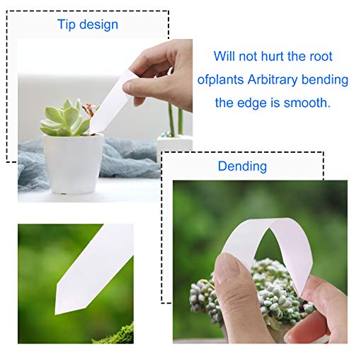 100 Pcs Garden Plant Markers Labels, 4 Inches Plastic Waterproof N...