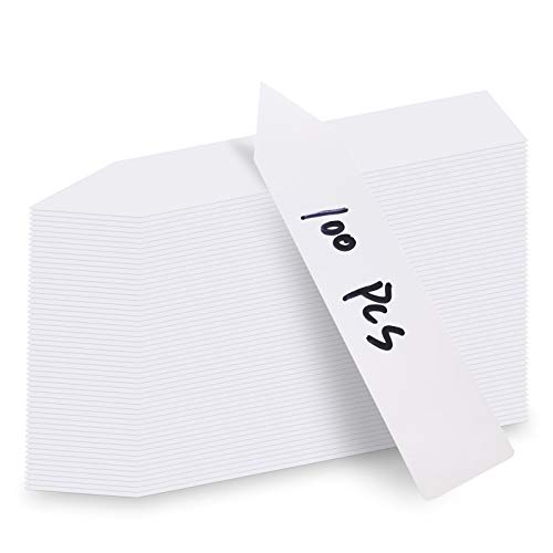 100 Pcs Garden Plant Markers Labels, 4 Inches Plastic Waterproof N...