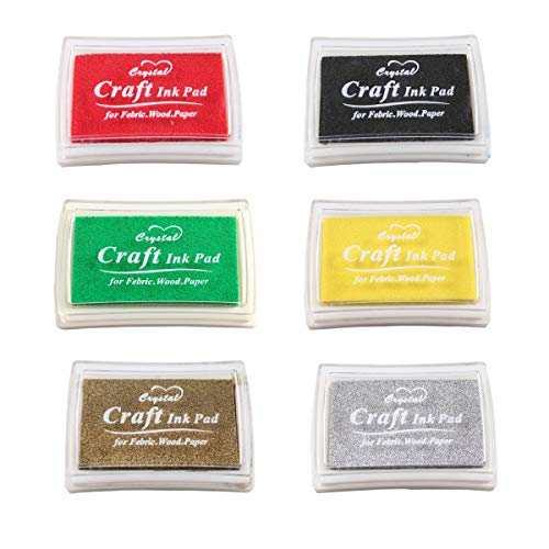 Ink Pads, 6pcs Craft Ink Pad Stamps for Kids DIY Multicolor Scrapb...
