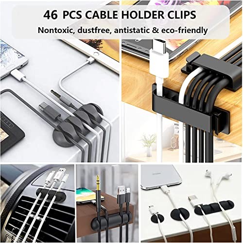 192 PCS Cable Management Kit 4 Wire Organizer Sleeve,11 Cable Hold...