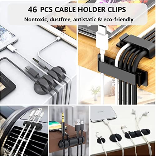 192 PCS Cable Management Kit 4 Wire Organizer Sleeve,11 Cable Hold...