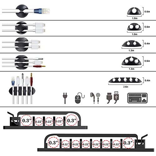 192 PCS Cable Management Kit 4 Wire Organizer Sleeve,11 Cable Hold...