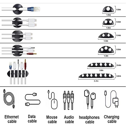 N NOROCME Cord Management Organizer Kit 4 Cable Sleeve Split with ...