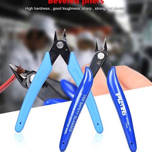 Wire Cutters, 2 pack Cutting Pliers Wire Flush Cutter Pliers Micro...