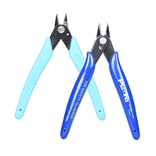 Wire Cutters, 2 pack Cutting Pliers Wire Flush Cutter Pliers Micro...
