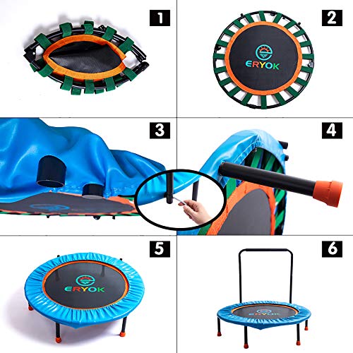 ERYOK 36-Inch Trampoline for Kids with Handrail. Foldable Kids Tra...