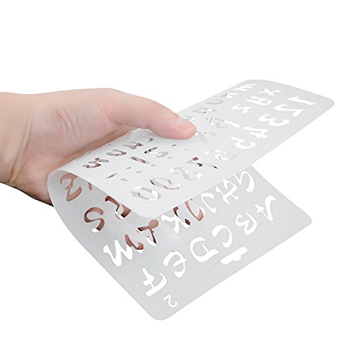 NABLUE Pack of 8 Plastic Alphabet Letter Number Drawing Painting S...