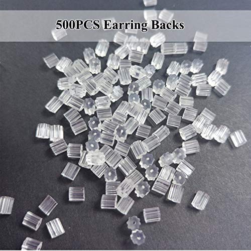 Clear Earring Backs, 500PCS Earring Stoppers, Hypo-allergenic Jewe...