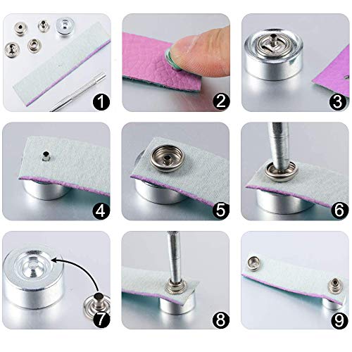 NACTECH 200 Pcs Stainless Steel Snap Fasteners Press Stud Button P...
