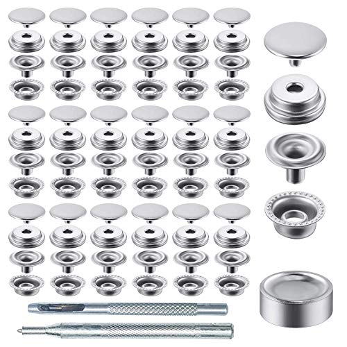 NACTECH 200 Pcs Stainless Steel Snap Fasteners Press Stud Button P...