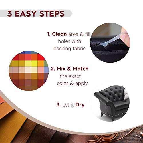 NADAMOO Leather Repair Kit for Couches, Vinyl Repair Kit for Furni...