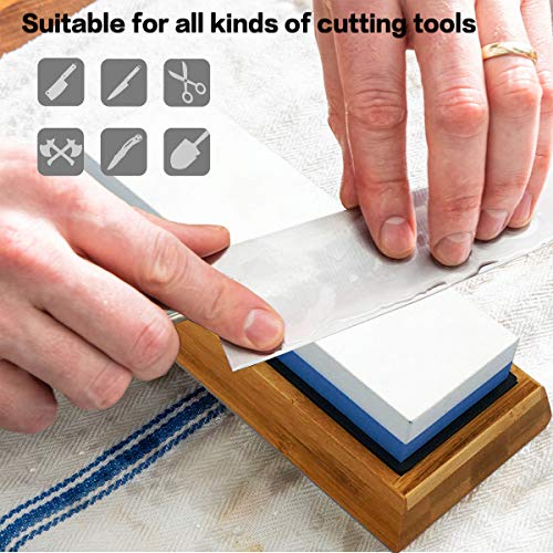 Sharpening Stone set Whetstone Knife Sharpener Dual Side Grit 1000...