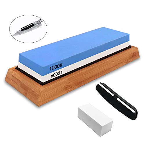 Sharpening Stone set Whetstone Knife Sharpener Dual Side Grit 1000...
